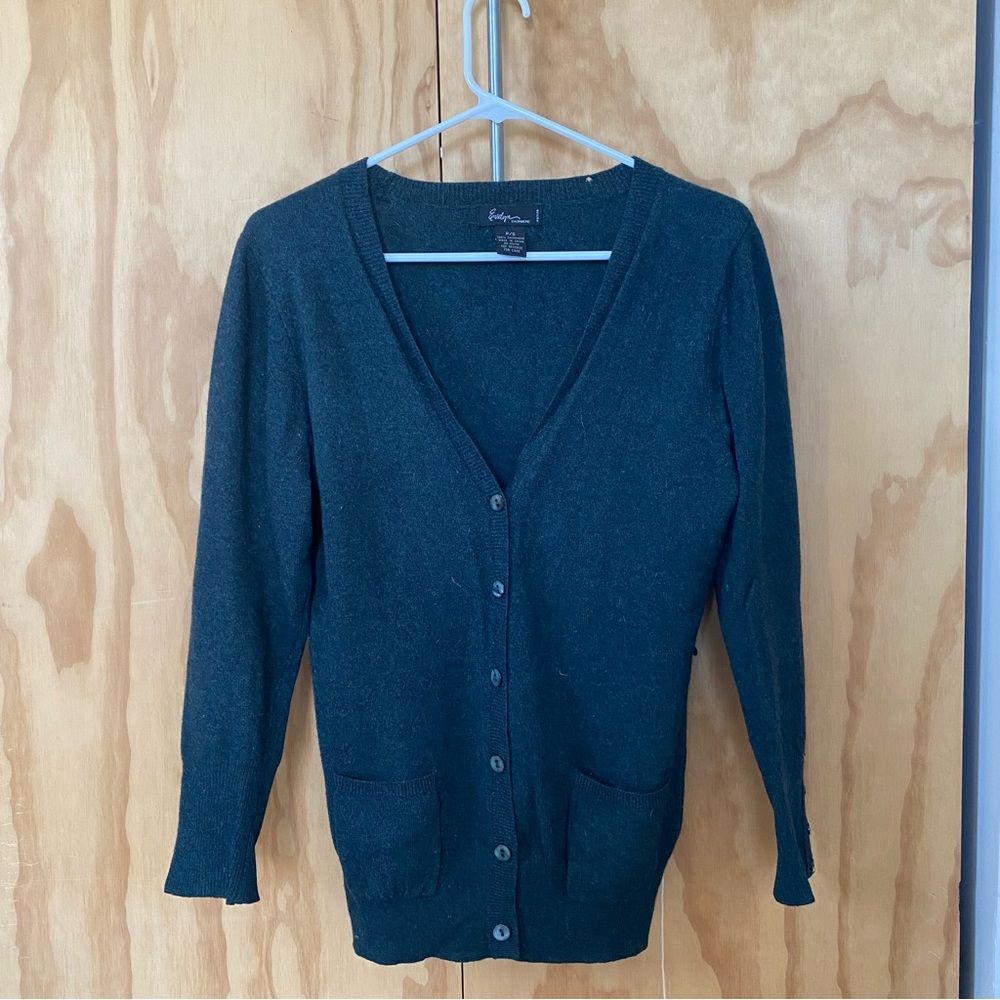 Forest green / teal cashmere cardigan